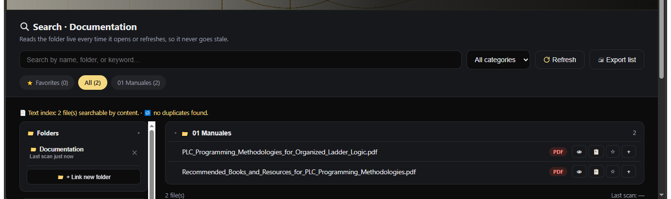 Screenshot of Search, running in the browser